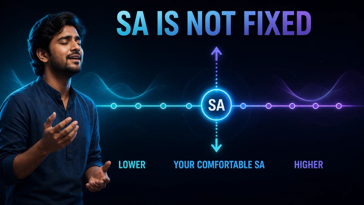 Sa moving lower or higher along a pitch path so a singer can choose a comfortable starting note