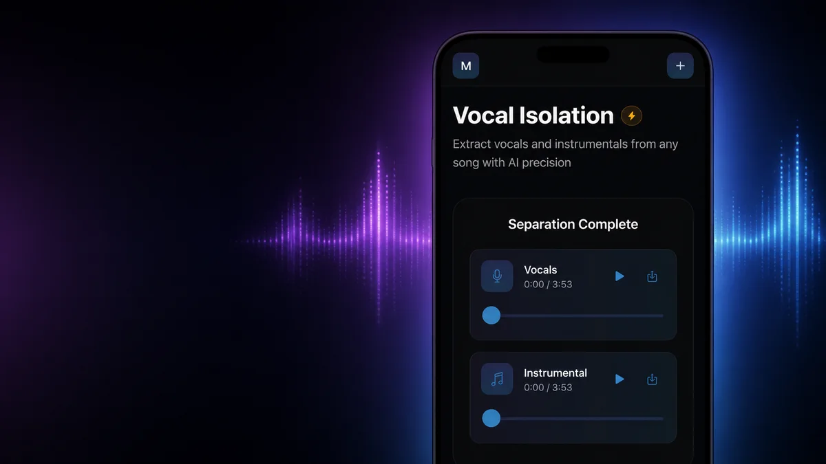 AI Vocal Isolation feature preview